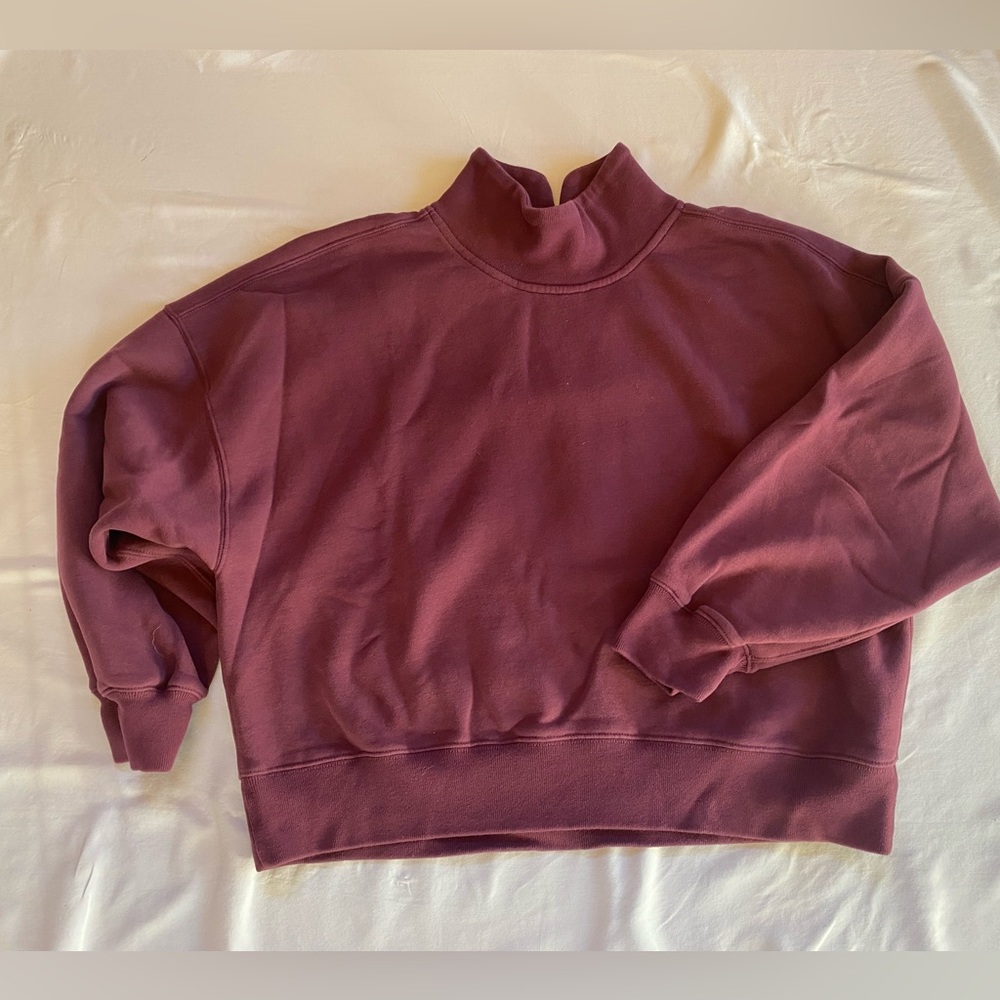 Abercrombie & Fitch Women’s Burgundy Mock Neck Sweatshirt